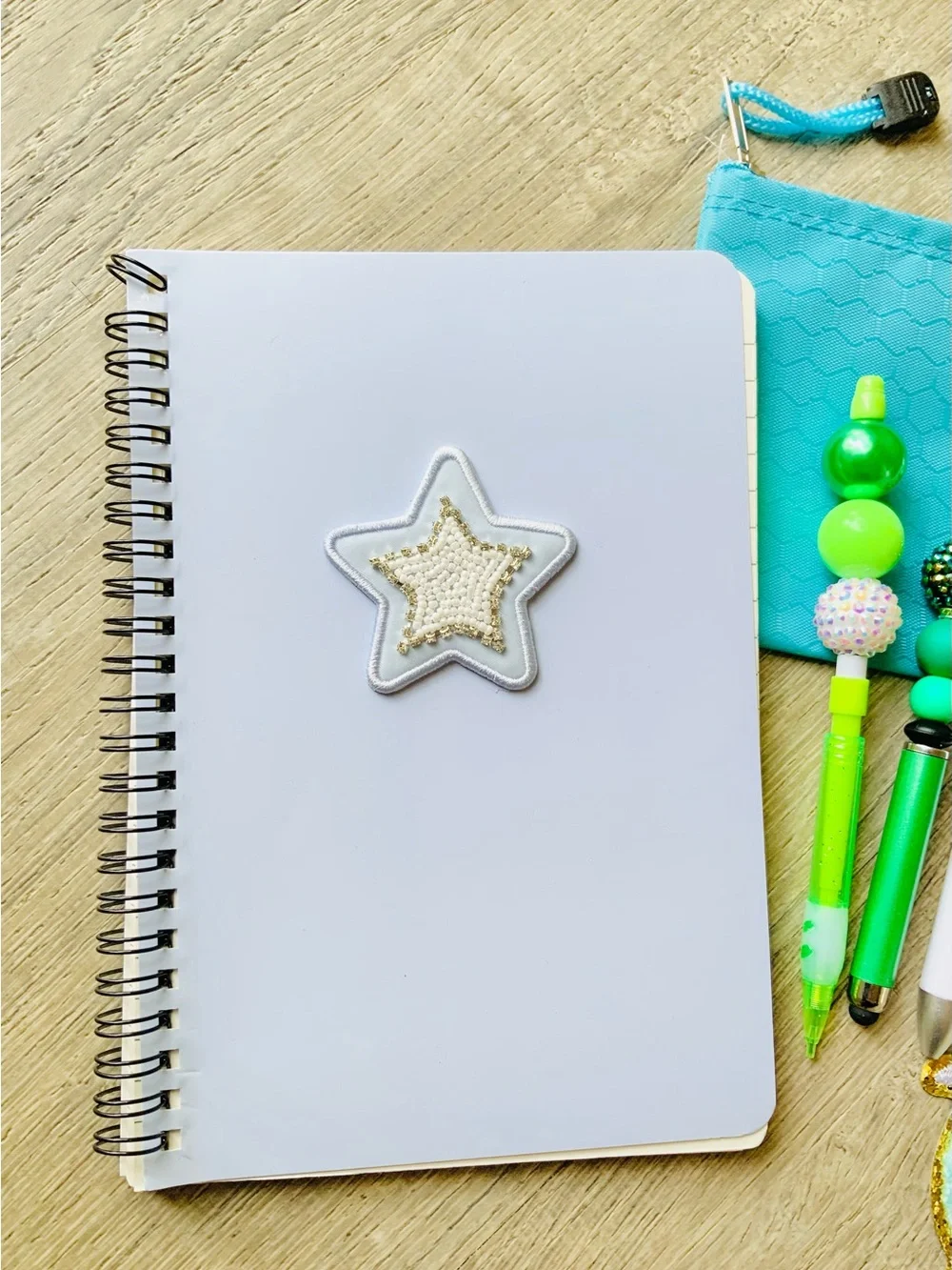 NEW📚 Homemade Crafted Stationery Set w/ Beaded Stylus Pen & Pencil OS